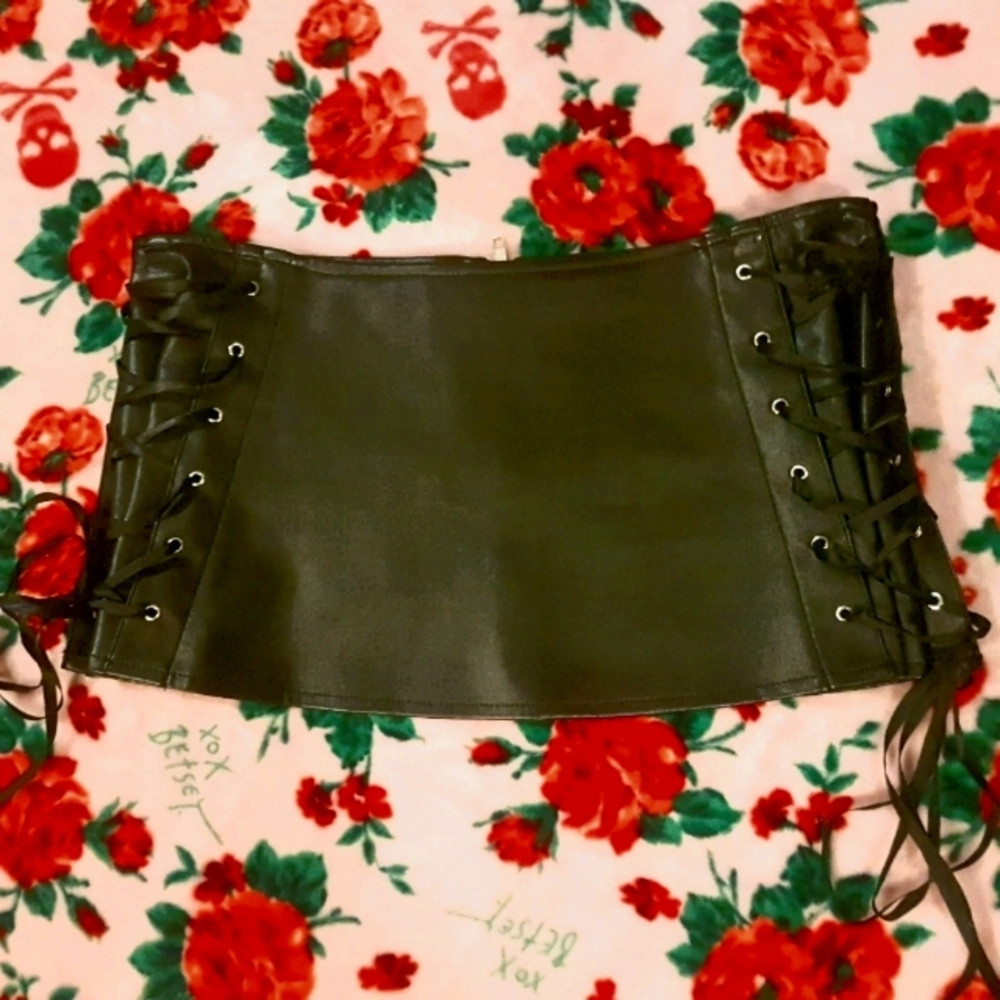 Pleather mini skirt. Large/X-large